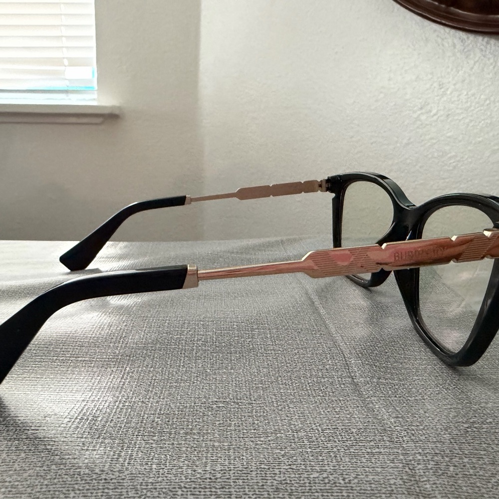 Burberry Black Frames with Gold Temples Women's Glasses